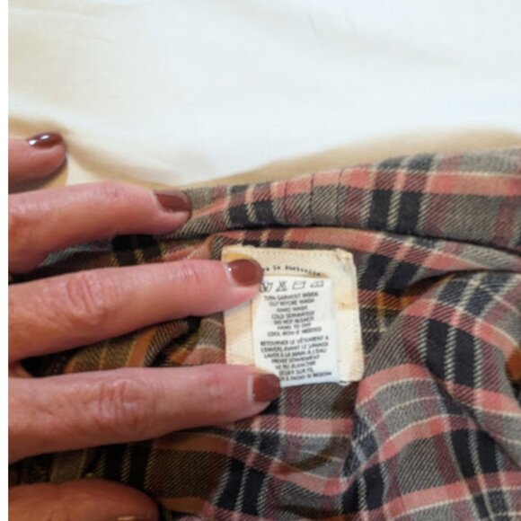 Billabong Plaid Drape Front Fringe Cardigan – 100% Cotton – Size M - Picture 8 of 8